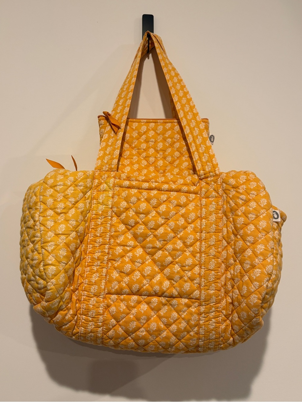 Quilted Koala Size ALL Yellow Floral Quilted Convertible Tote Backpack Small Pou
